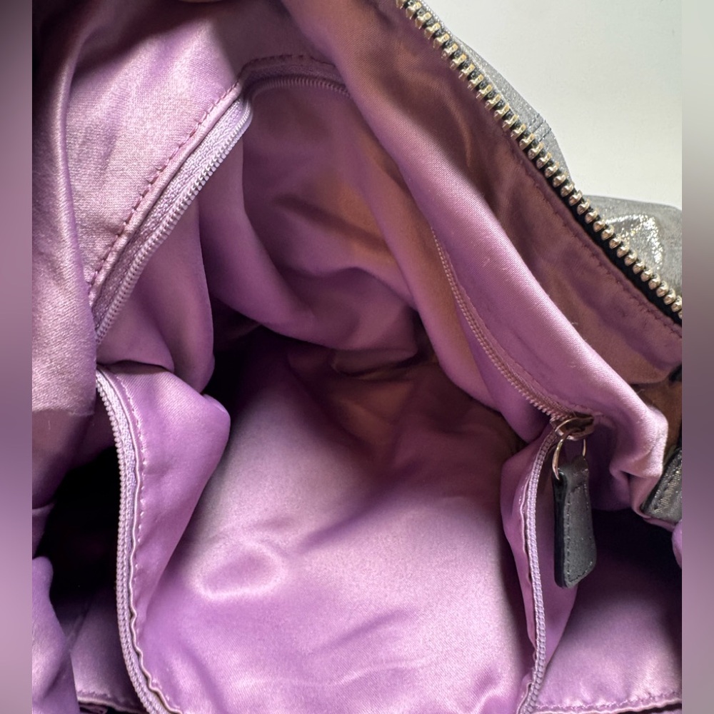 SOLD Coach Poppy Silver Metallic Double Pocket Satchel/Shoulder Bag #14561 – Y2K - Picture 4 of 14